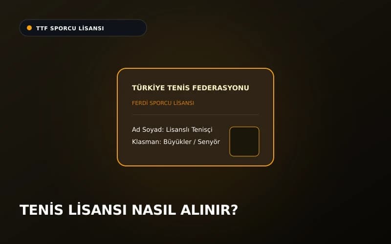 Türkiye Tenis Federasyonu ferdi sporcu lisans kartı örneği